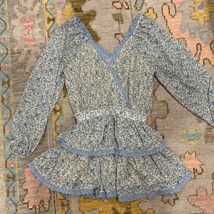 Blue Floral Mini Dress - love shack fancy vibes